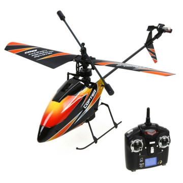 rc hélicoptère 2.4G 4CH simple lame wl jouets Gyro RC MINI extérieure r / c copter avec LCD et 2 batteries v911 ​​hélicoptère